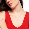 Thumbnail Image 2 of 1/2 CT. T.W. Diamond Scallop Edge Vintage-Style Flower Pendant in 10K White Gold