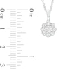 Thumbnail Image 2 of 1/2 CT. T.W. Diamond Scallop Edge Vintage-Style Flower Pendant in 10K White Gold