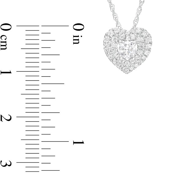 1/2 CT. T.w. Diamond Double Frame Heart Pendant in 10K White Gold