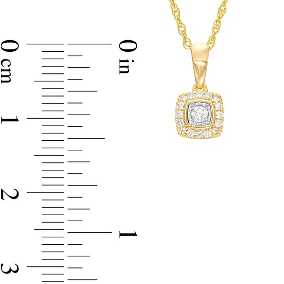 1/8 CT. T.w. Diamond Cushion-Shaped Frame Pendant in 10K Two-Tone Gold
