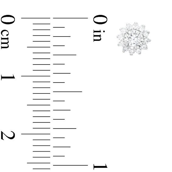 1/4 CT. T.w. Diamond Frame Sunburst Stud Earrings in 10K White Gold