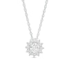 Thumbnail Image 1 of 1/2 CT. T.W. Diamond Frame Sunburst Pendant in 10K White Gold