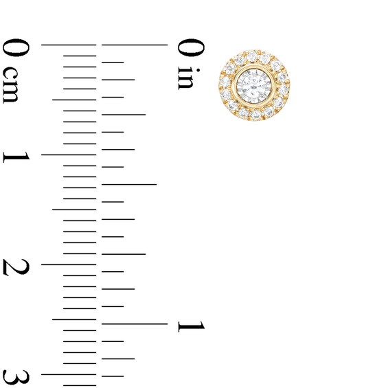 1/4 CT. T.w. Diamond Frame Stud Earrings in 10K Two-Tone Gold