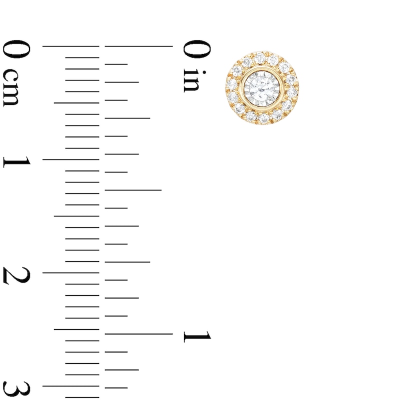 Main Image 3 of 1/4 CT. T.W. Diamond Frame Stud Earrings in 10K Two-Tone Gold