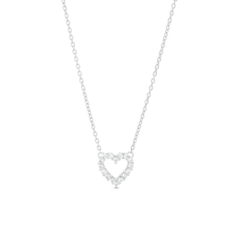 1/4 CT. T.W. Certified Lab-Created Diamond Heart Outline Necklace in 14K White Gold (F/SI2)
