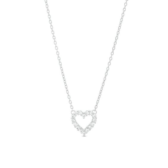 1/4 CT. T.w. Certified Lab-Grown Diamond Heart Outline Necklace in 14K White Gold (F/Si2)