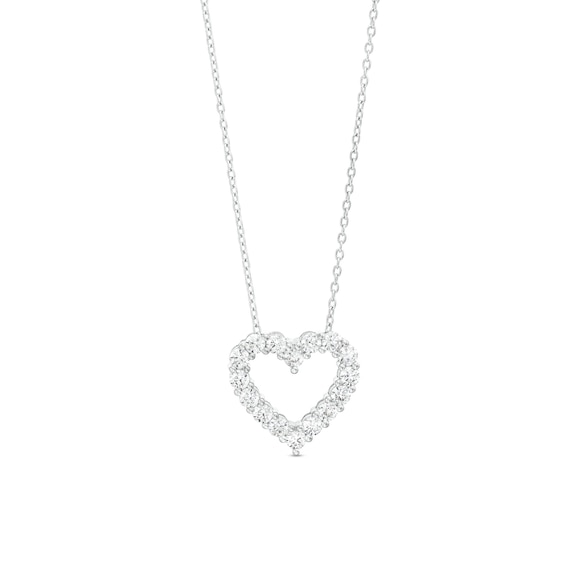 1 CT. T.w. Lab-Grown Diamond Heart Outline Pendant in 14K White Gold (F/Si2)