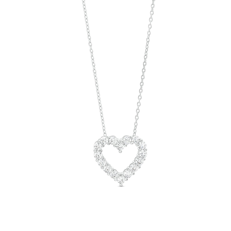 1 CT. T.W. Certified Lab-Created Diamond Heart Outline Pendant in 14K ...