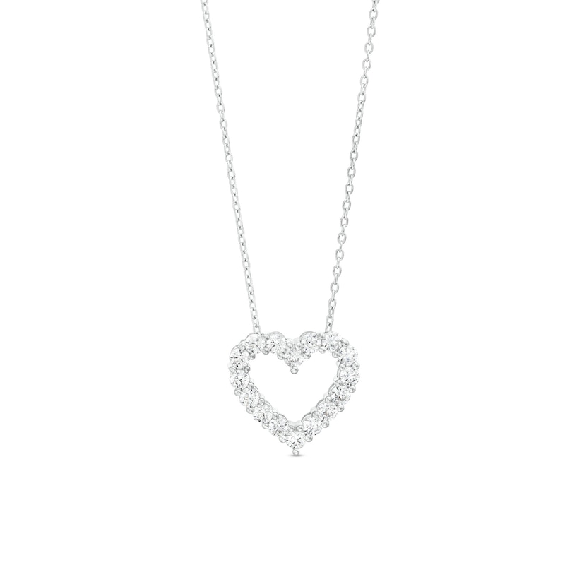 1 CT. T.W. Certified Lab-Created Diamond Heart Outline Pendant in 14K White Gold (F/SI2)