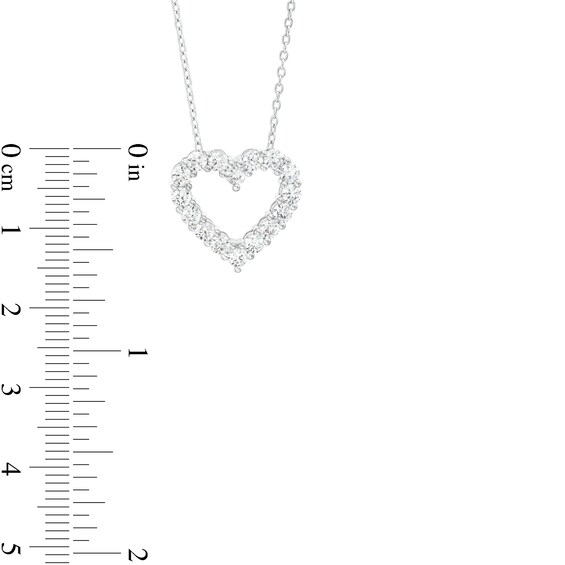 1 CT. T.w. Certified Lab-Grown Diamond Heart Outline Pendant in 14K White Gold (F/Si2)