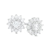 Thumbnail Image 1 of 1/2 CT. T.W. Diamond Frame Sunburst Stud Earrings in 10K White Gold