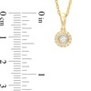 Thumbnail Image 3 of 1/8 CT. T.W. Diamond Frame Circle Pendant in 10K Two-Tone Gold