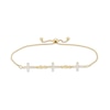 Thumbnail Image 1 of 1/4 CT. T.W. Diamond Infinity Cross Link Bolo Bracelet in 10K Gold – 10"