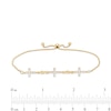 Thumbnail Image 3 of 1/4 CT. T.W. Diamond Infinity Cross Link Bolo Bracelet in 10K Gold – 10"