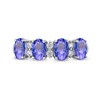 Thumbnail Image 3 of Oval Tanzanite and 1/6 CT. T.W. Diamond Alternating Anniversary Band in 10K White Gold