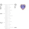 Thumbnail Image 4 of 4.0mm Heart-Shaped Tanzanite and 1/10 CT. T.W. Diamond Frame Stud Earrings in 10K Rose Gold