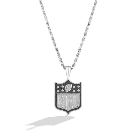 True Fans™ NFL Philadelphia Eagles 1/5 CT. T.w. Diamond and Enamel Reversible Shield Pendant in Sterling Silver