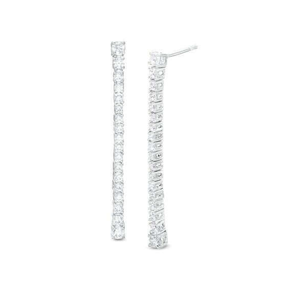 1 CT. T.w. Diamond Graduated Drop Earrings in 10K White Gold