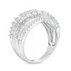 Thumbnail Image 3 of 1-1/2 CT. T.W. Baguette and Round Diamond Bypass Multi-Row Crossover Ring in 10K White Gold