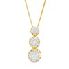 Thumbnail Image 1 of 1/2 CT. T.W. Multi-Diamond Frame Graduated Floral Trio Pendant in 10K Gold