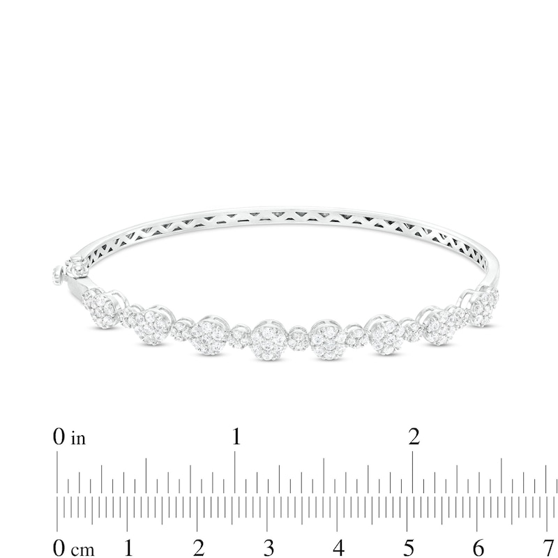 1-1/2 CT. T.W. Multi-Diamond Alternating Bubbles Bangle in 10K White Gold