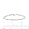 Thumbnail Image 3 of 3-1/2 CT. T.W. Princess-Cut and Round Diamond Chevron Link Line Bracelet in 10K White Gold