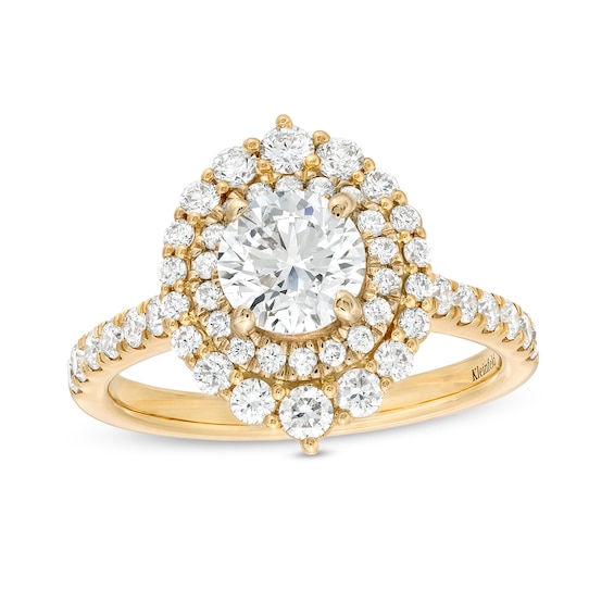 Kleinfeld® x Zales 2 CT. T.w. Certified Lab-Grown Diamond Double Frame Engagement Ring in 18K Gold (F/Vs2)