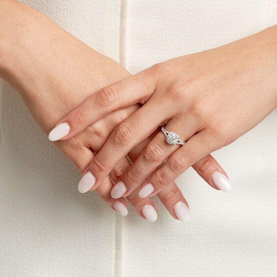 Kleinfeld® x Zales 1-1/2 CT. T.w. Certified Lab-Grown Diamond Swirl Frame Engagement Ring in Platinum (F/Vs2)