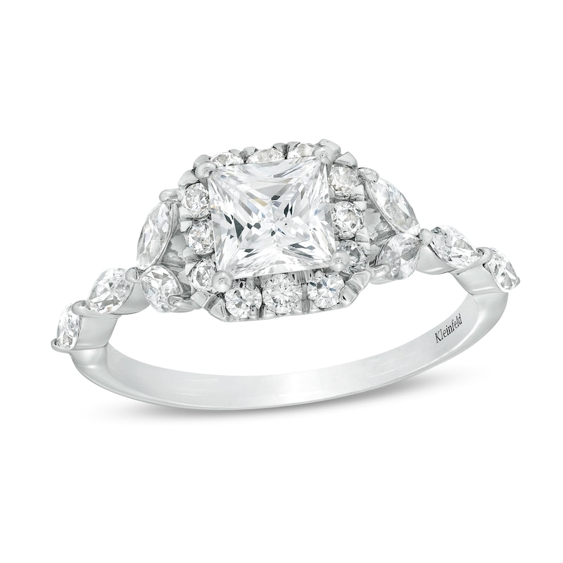 Kleinfeld® x Zales 2 CT. T.W. Certified Princess-Cut Lab-Created Diamond Frame Engagement Ring in Platinum (F/VS2)