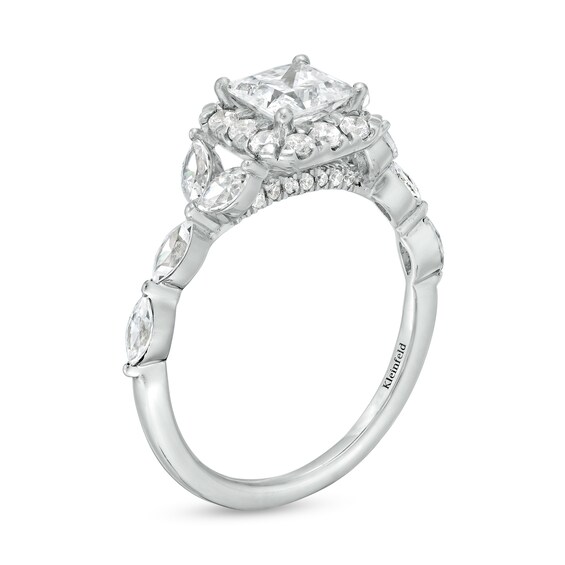 Kleinfeld® x Zales 2 CT. T.w. Certified Princess-Cut Lab-Grown Diamond Frame Engagement Ring in Platinum (F/Vs2)
