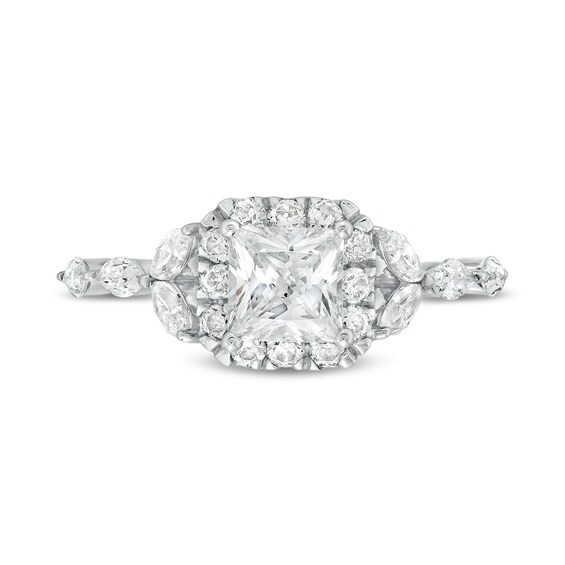 Kleinfeld® x Zales 2 CT. T.w. Certified Princess-Cut Lab-Grown Diamond Frame Engagement Ring in Platinum (F/Vs2)