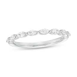 Kleinfeld® x Zales 1/2 CT. T.W. Certified Marquise Lab-Created Diamond Eight Stone Anniversary Band in Platinum (F/VS2)