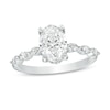 Thumbnail Image 1 of Kleinfeld® x Zales 2-1/5 CT. T.W. Certified Oval Lab-Grown Diamond Scallop Shank Engagement Ring in Platinum (F/VS2)