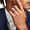 Thumbnail Image 2 of Black Sapphire Wedding Band in Tungsten with Black-Ion Plate – Size 10