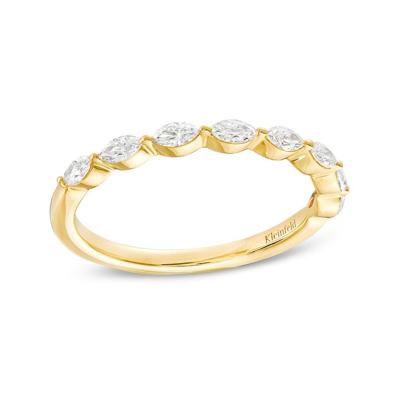 Main Image 1 of Kleinfeld® x Zales 1/2 CT. T.W. Certified Marquise Lab-Grown Diamond Eight Stone Anniversary Band in 18K Gold (F/VS2)