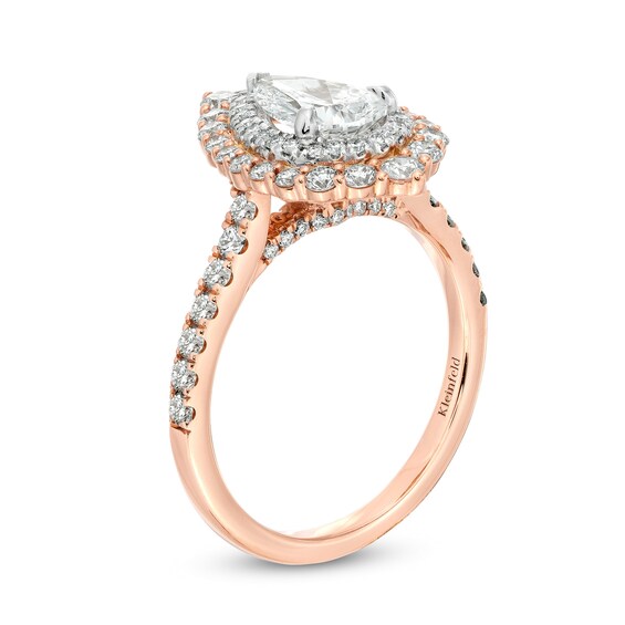 KleinfeldÂ® x Zales 2 CT. T.w. Certified Pear-Shaped Lab-Grown Diamond Engagement Ring in 18K Rose Gold (F/Vs2)