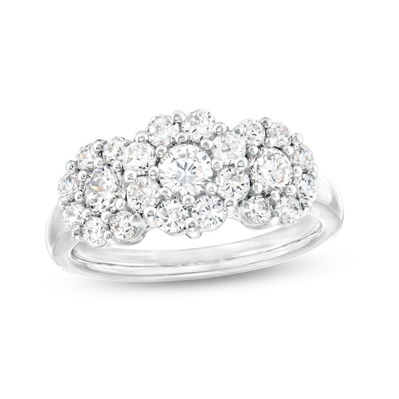 1-1/3 CT. T.w. Certified Lab-Grown Multi-Diamond Trio Ring in 14K White Gold (F/Si2)