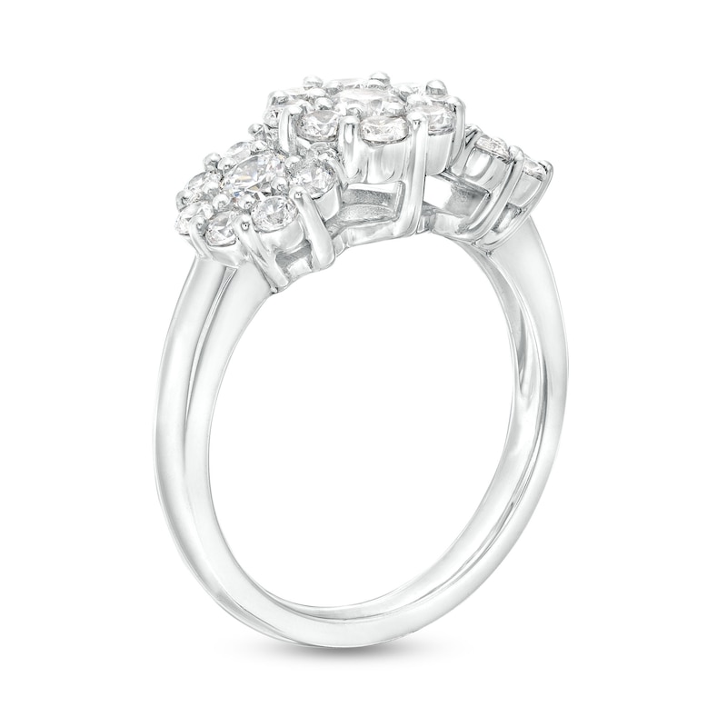 Main Image 3 of 1-1/3 CT. T.W. Certified Lab-Grown Multi-Diamond Trio Ring in 14K White Gold (F/SI2)