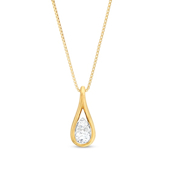 1/4 CT. T.w. Certified Pear-Shaped Lab-Grown Multi-Diamond Teardrop Pendant in 14K Gold (F/Si2)