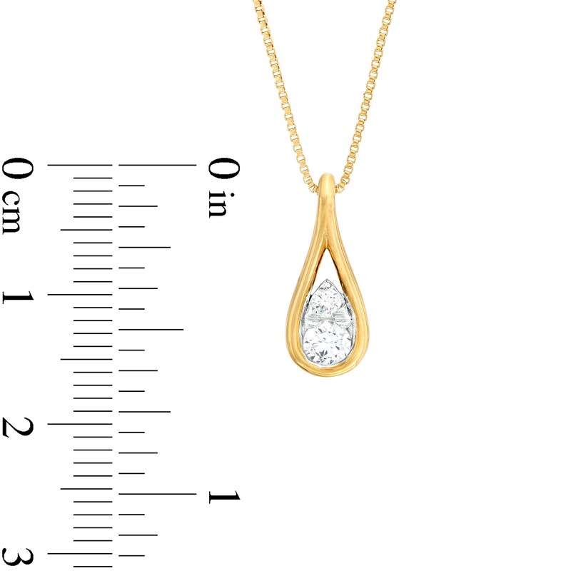 Main Image 3 of 1/4 CT. T.W. Certified Pear-Shaped Lab-Grown Multi-Diamond Teardrop Pendant in 14K Gold (F/SI2)