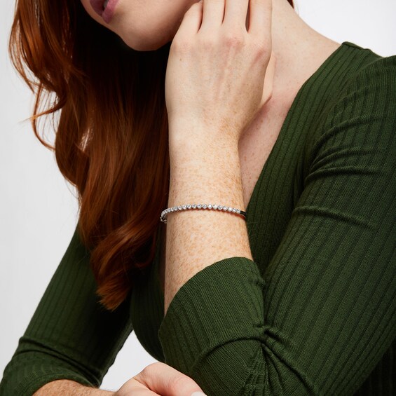 2 CT. T.w. Certified Lab-Grown Diamond Bangle in 14K White Gold (F/Si2) â 7.25"