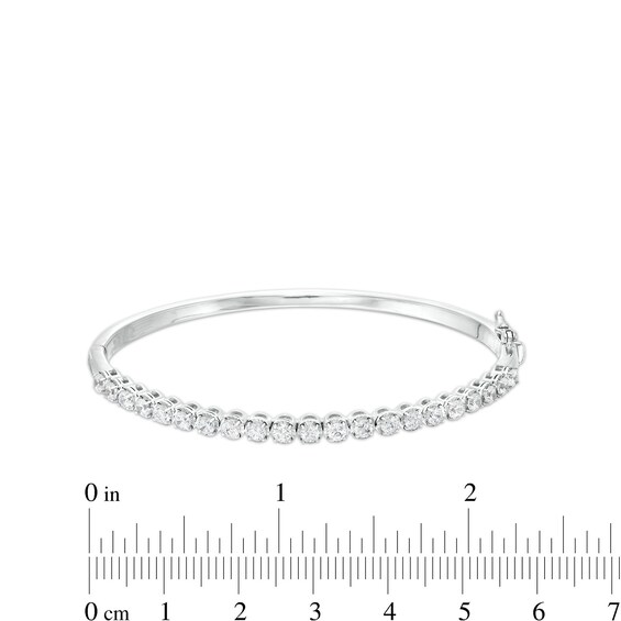 2 CT. T.w. Certified Lab-Grown Diamond Bangle in 14K White Gold (F/Si2) â 7.25"