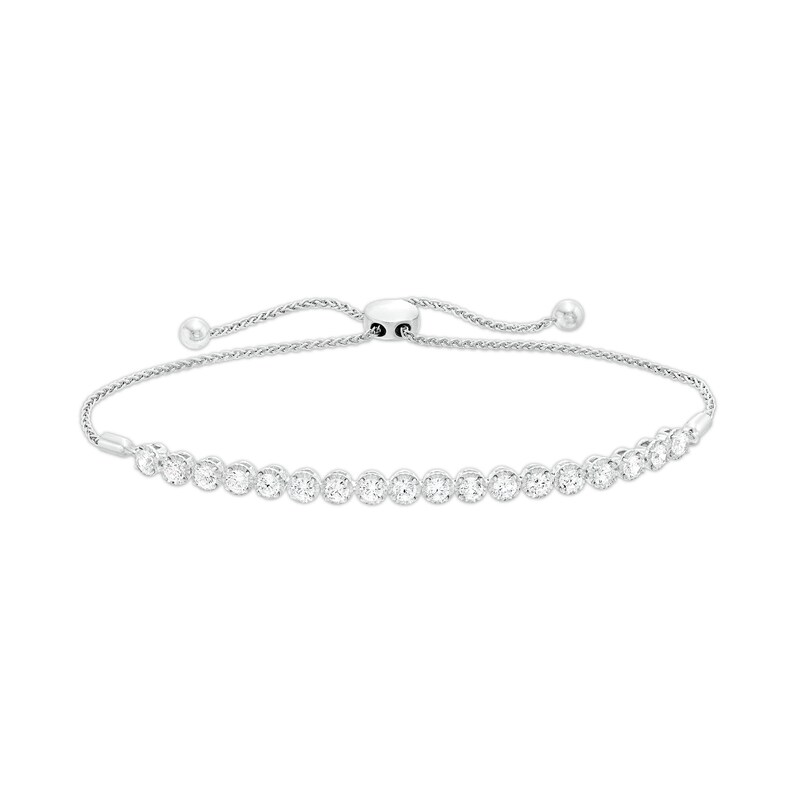 1-1/2 CT. T.W. Certified Lab-Created Diamond Bolo Bracelet in 14K White Gold (F/SI2) - 9.5"