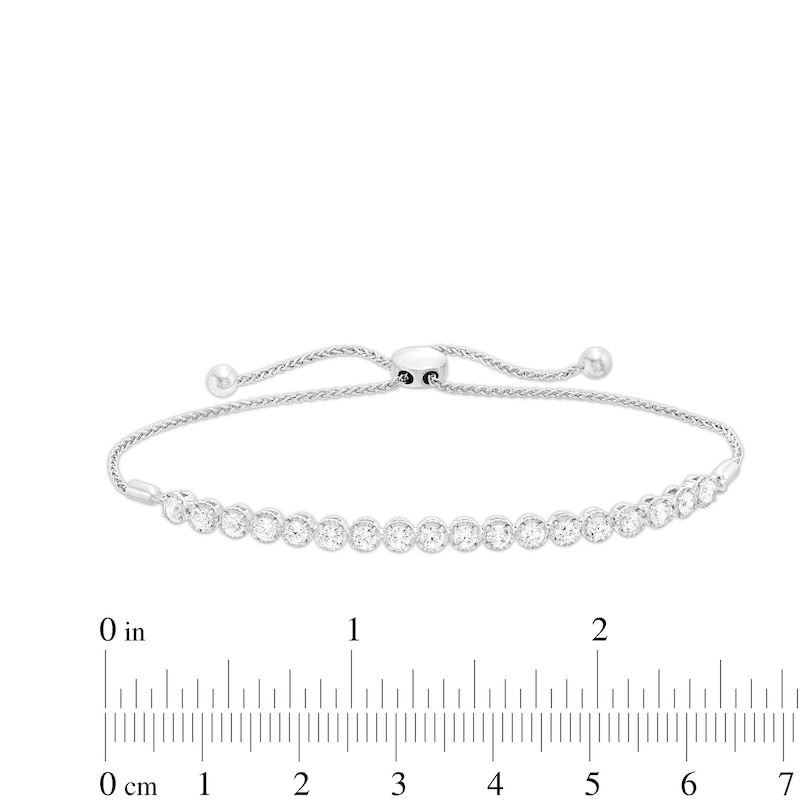 1-1/2 CT. T.W. Certified Lab-Created Diamond Bolo Bracelet in 14K White Gold (F/SI2) - 9.5"