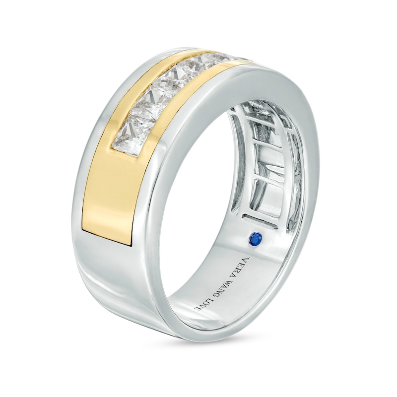 Main Image 3 of Vera Wang Men's 1-3/4 CT. T.W. Certified Lab-Grown Diamond Seven Stone Wedding Band in 14K Two-Tone Gold (F/VS2)