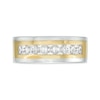 Thumbnail Image 3 of TRUE Lab-Created Diamonds by Vera Wang Love Men's 1-3/4 CT. T.W. Seven Stone Wedding Band in 14K Two-Tone Gold (F/VS2)