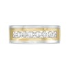 Thumbnail Image 4 of Vera Wang Men's 1-3/4 CT. T.W. Certified Lab-Grown Diamond Seven Stone Wedding Band in 14K Two-Tone Gold (F/VS2)