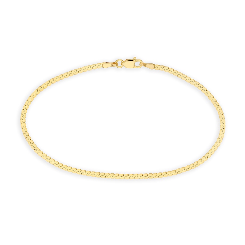 2.07mm Solid Serpentine Chain Bracelet in 14K Gold - 7.5