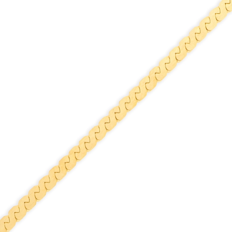 2.07mm Serpentine Chain Bracelet in Solid 14K Gold - 7.5"