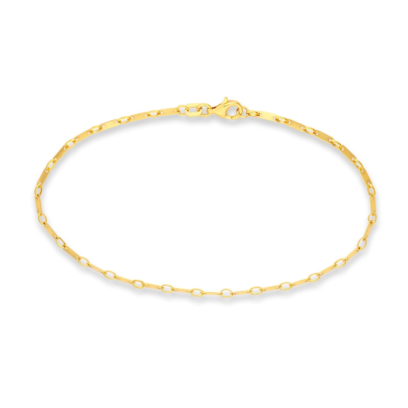 Main Image 1 of 1.85mm Diamond-Cut Flat Link Chain Bracelet in Solid 14K Gold - 7.5"